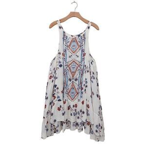 Free People Intimately Slip Dress Womens Small White Sleeveless Floral Festival